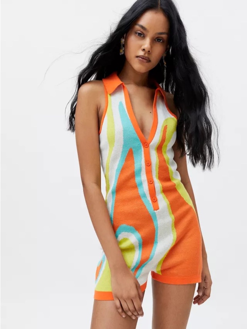 Urban outfitters Jaded London knit colorful romper